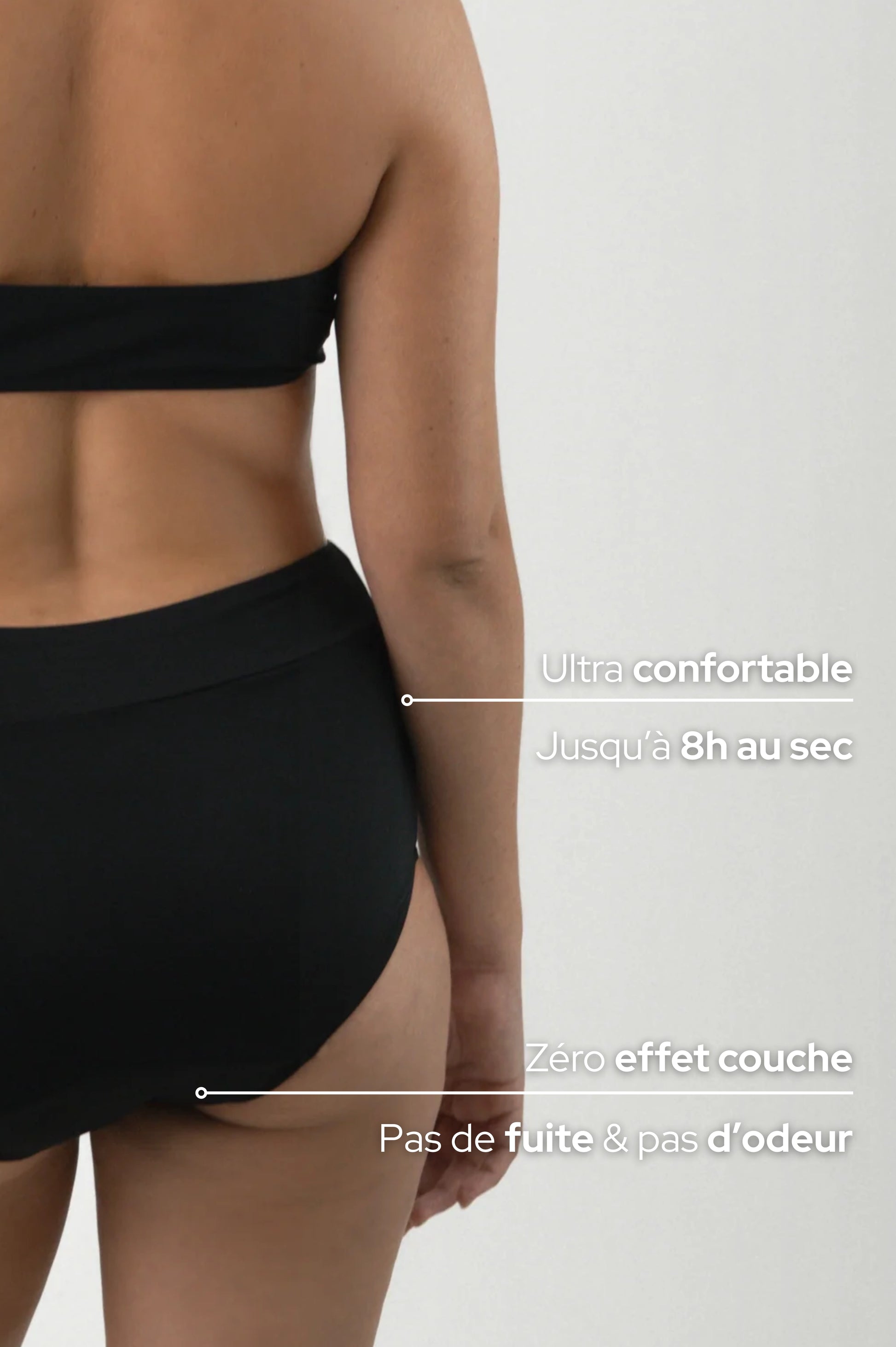 Bas de maillot menstruel Fiora (taille haute)